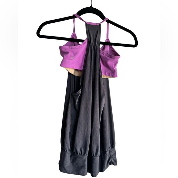 EUC Lululemon Women’s No Limit Tank Black with Purple Built in Bra - Size 4 - Picture 6 of 10